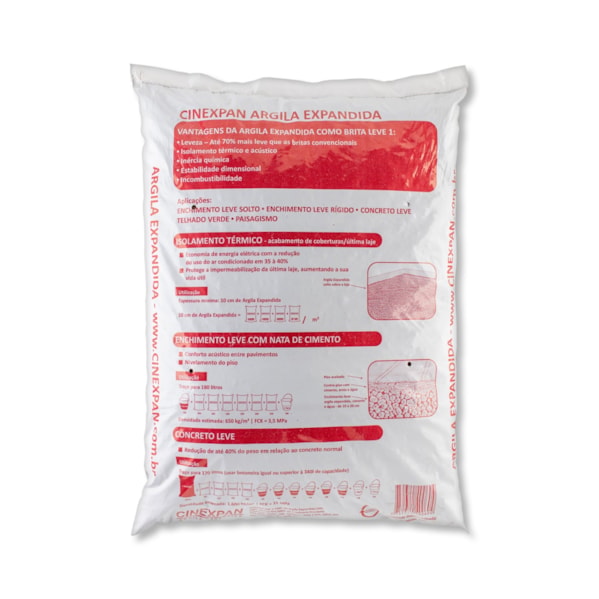 Argila Expandida 2215 para Isolamento Térmico, Jardinagem e Telhado Verde 1kg