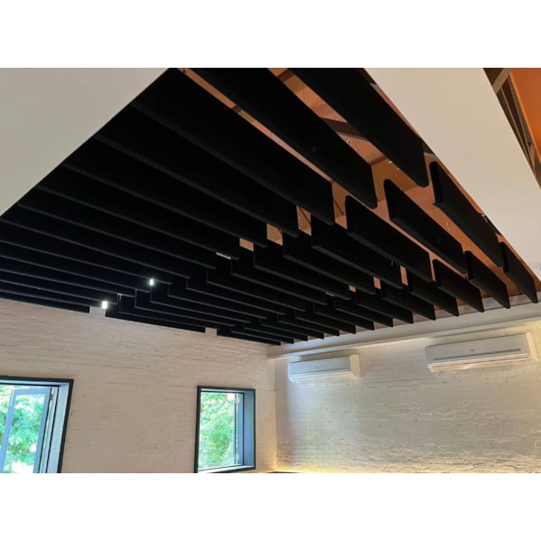 Baffle Biombo Lã de PET 1200 x 300 mm Cor Preto