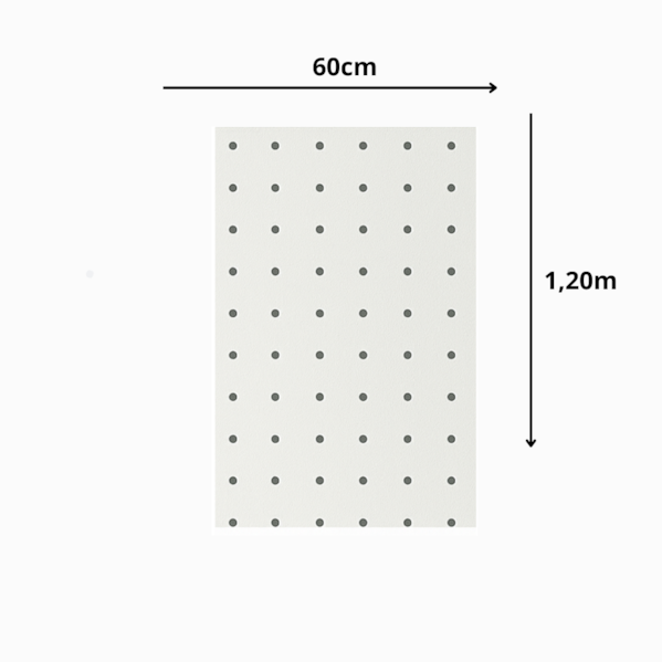Chapa Perfurada Pegboard - 120 x 60 cm Branco Glacial