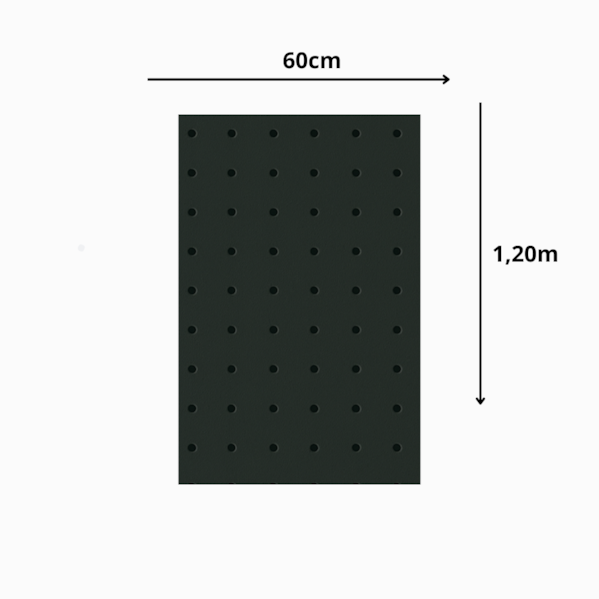 Chapa Perfurada Pegboard  120 x 60 cm - Preto