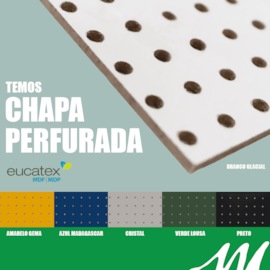 Chapa Perfurada Pegboard - 1220 x 610 x 3 mm - Branco Glacial