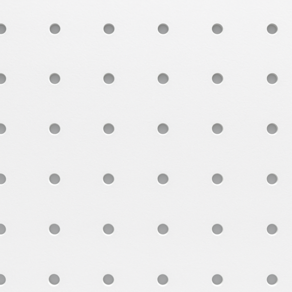 Chapa Perfurada Pegboard - 1220 x 610 x 3 mm - Branco Glacial