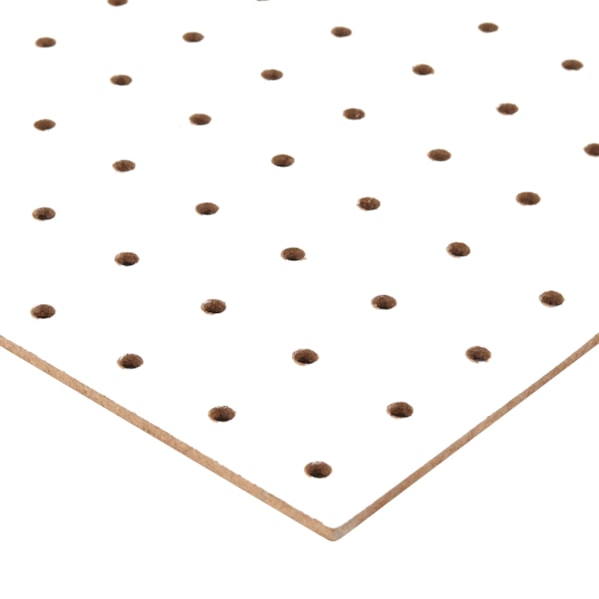 Chapa Perfurada Pegboard Cor Branco Cristal 600 x 600 mm
