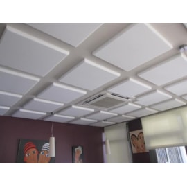 Espuma Melamina Lisa Antichamas 625 x 625 x 50 mm Densidade 11 kg/m3 Cor Cinza Fog Profissional para Redução de Eco