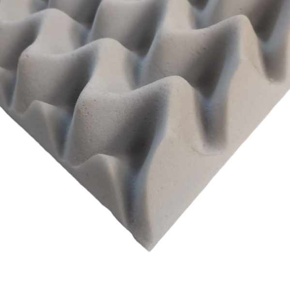 Espuma Melamina Senoidal Antichamas 625 x 625 x 25 mm 11 kg/m3 Cor Natural para Estúdios, Escritórios e Ambientes Profissionais