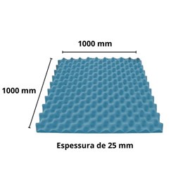 Espuma PU Sinus Caixa de Ovo - 1000 x 1000 x 25 mm 23kg/m3 - Cores