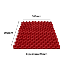 Espuma PU Sinus Caixa de Ovo 500 x 500 x 25 mm 23 kg/m³ para Redução de Eco