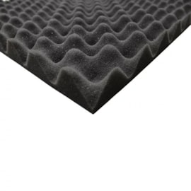 Espuma PU Sinus Caixa de Ovo 500 x 500 x 25 mm Densidade 23kg/m³ para Home Studio e Podcast