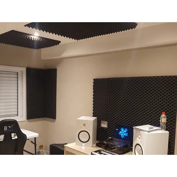 Espuma PU Sinus Caixa de Ovo Tratamento Acústico 500 x 500 x 25 mm Densidade 23kg/m3 Cor Natural