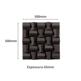 Kit 10 Espumas Acusticas Difusor Space PU 500 x 500 x 65 mm 23kg/m3 + 1 Cola de Contato Quimional 400g para Home Studio e Setup Gamer
