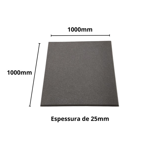 Kit 10 Espumas Acústicas PU Lisa - 1000 x 1000 x 25 mm 23kg/m3 - Natural + 2 Colas de Contato Quimional 400g
