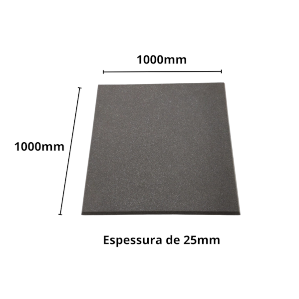 Kit 10 Espumas Acústicas PU Lisa - 1000 x 1000 x 25 mm 23kg/m3 - Natural + 2 Colas de Contato Quimional 400g