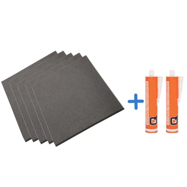 Kit 10 Espumas Acústicas PU Lisa - 1000 x 1000 x 25 mm 23kg/m3 - Natural + 2 Colas de Contato Quimional 400g Kit 10 Espumas Acústicas PU Lisa - 1000 x 1000 x 25 mm 23kg/m3 - Natural + 2 Colas de Contato Quimional 400g