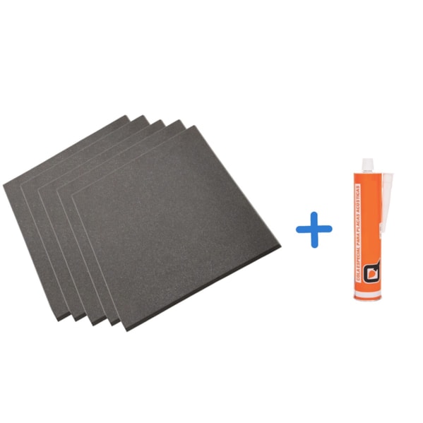 Kit 10 Espumas Acústicas PU Lisa - 500 x 500 x 25 mm 23kg/m3 - Natural + 1 Cola de Contato Quimional 400g Kit 10 Espumas Acústicas PU Lisa - 500 x 500 x 25 mm 23kg/m3 - Natural + 1 Cola de Contato Quimional 400g