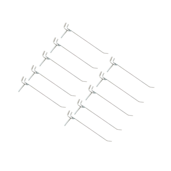 Kit 10 Ganchos para Painel Perfurado Pegboard Zincado - 15cm Kit 10 Ganchos para Painel Perfurado Pegboard Zincado - 15cm