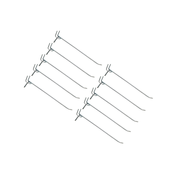 Kit 10 Ganchos para Painel Perfurado Pegboard Zincado - 20cm Kit 10 Ganchos para Painel Perfurado Pegboard Zincado - 20cm