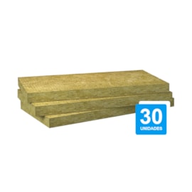Kit 10 Pacotes C/ 3 Unidades Placa Lã de Rocha Padrão 1200 x 600 x 75 mm Densidade 160 kg/m³