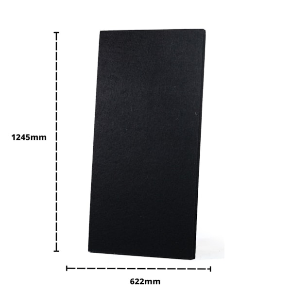 Kit 14 unidades Forro Lã de PET 1245 x 622 x 25 mm Densidade 36 kg/m³ Cor Preto