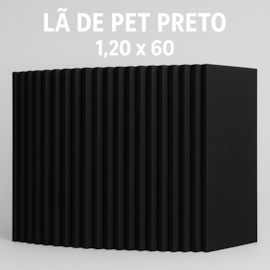 Kit 15 Placas Lã de PET Preto 1200 x 600 x 50 mm Densidade 35 kg/m³