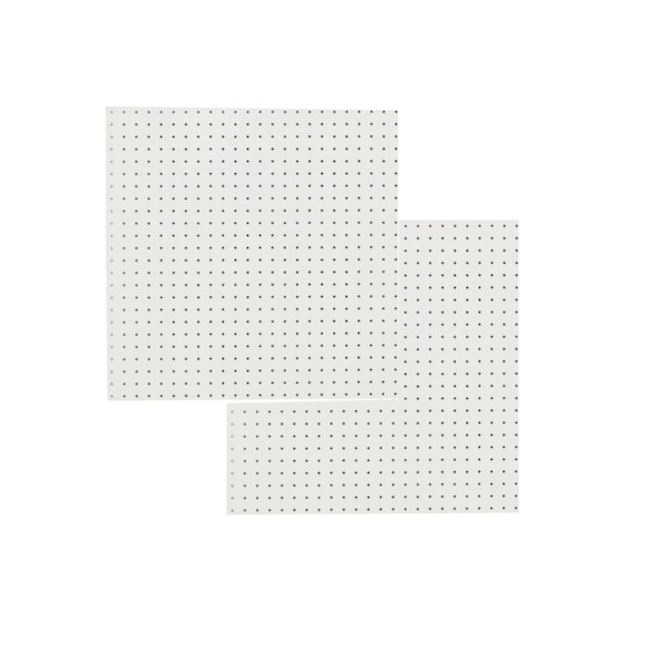 Kit 2 Chapas Perfuradas Pegboard Cor Branco Cristal 610 x 610 x 3 mm