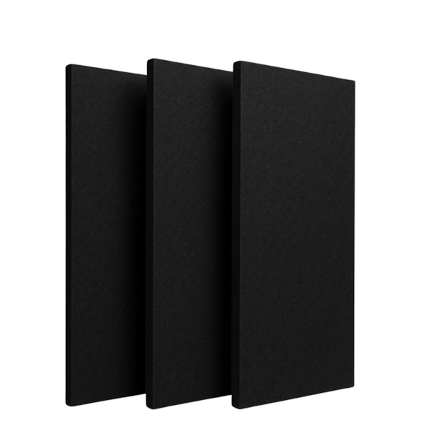 Kit 3 Placas Lã de PET Preto 120 x 60 x 2,5 cm - 30kg/m³