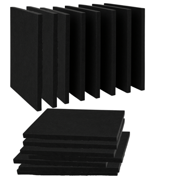Kit 30 Placas Lã de PET Preto 1200 x 600 x 25 mm Densidade 30 kg/m³ Kit 30 Placas Lã de PET Preto 1200 x 600 x 25 mm Densidade 30 kg/m³