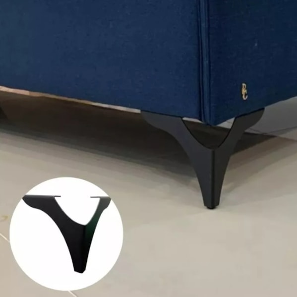 Kit 4 pés de sofá Vazado 80 mm Cor Preto Fosco Kit 4 pés de sofá Vazado 80 mm Cor Preto Fosco