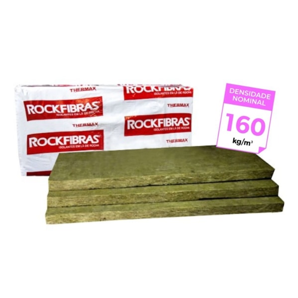 Kit 4 Placa Lã de Rocha 1200 x 600 x 51 mm Densidade 160 kg/m³