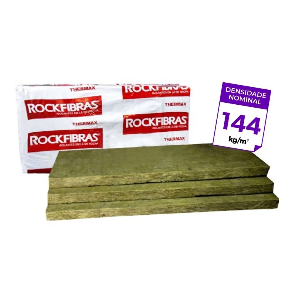 Kit 4 Placas Lã de Rocha 1200 x 600 x 51 mm Densidade 144 kg/m³