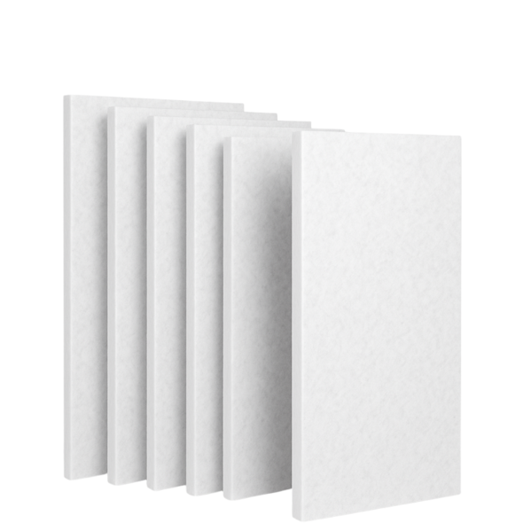 Kit 6 Placas Lã de PET Branco 1200 x 600 x 50 mm Densidade 30 kg/m³ Kit 6 Placas Lã de PET Branco 1200 x 600 x 50 mm Densidade 30 kg/m³