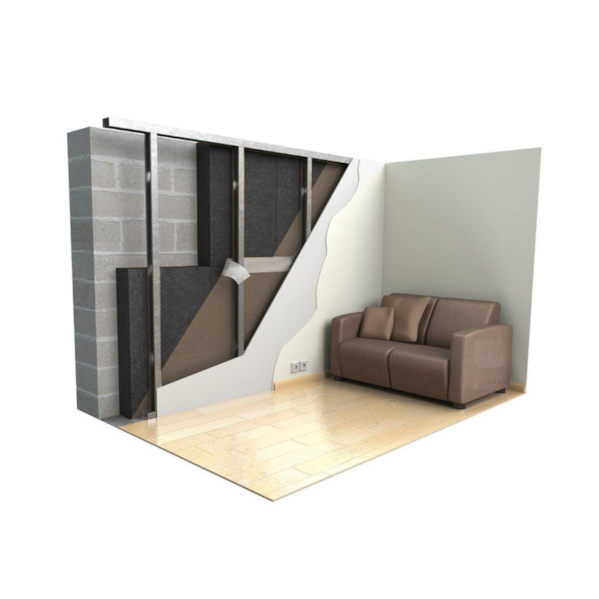 Kit 6 Placas Lã de PET Preto 1200 x 600 x 50 mm Densidade 30 kg/m³