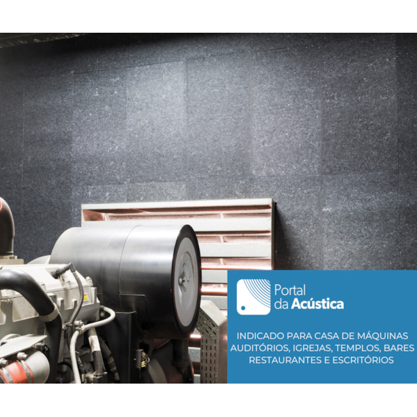 Kit 6 Placas Lã de PET Preto 1200 x 600 x 50 mm Densidade 30 kg/m³