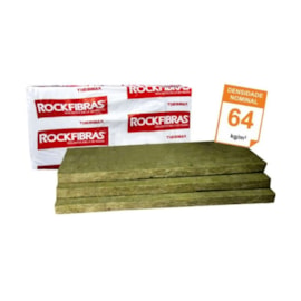 Kit 6 Placas Lã de Rocha 1200 x 600 x 51 mm Densidade 64 kg/m³ para Drywall e Tratamento Acústico