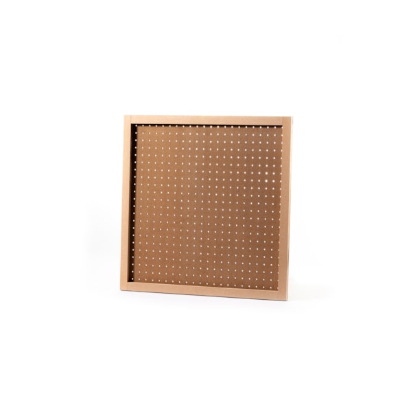 Kit Chapa Perfurada Eucatex Pegboard Com Requadro 610 x 610 mm + 10 Ganchos de 50 mm