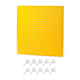 Produto Kit Chapa Perfurada Eucatex Pegboard Com Requadro 610 x 610 x 20mm + 10 Ganchos de 5 cm