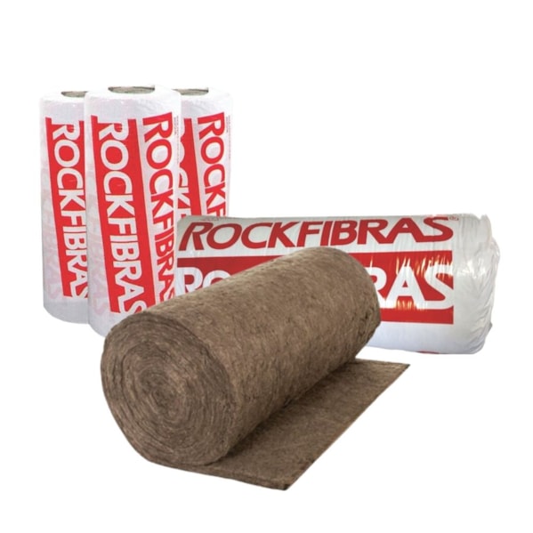 Manta lã de rocha 8000 x 1200 x 51mm Densidade 32kg/m³ para isolamento acústico e térmico