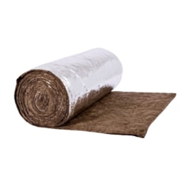 Manta Lã de Rocha Aluminizada 8000 x 1200 x 51 mm Densidade 32 kg/m³ para Isolamento Acústico e Térmico