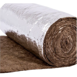 Manta Lã de Rocha Aluminizada 8000 x 1200 x 51 mm Densidade 32 kg/m³ para Isolamento Acústico e Térmico