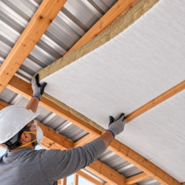 Manta Lã de Rocha Felt Branco 15000 x 1200 x 63 mm Densidade 32kg/m3 Termoacústica para Telhado e Cobertura Metálica
