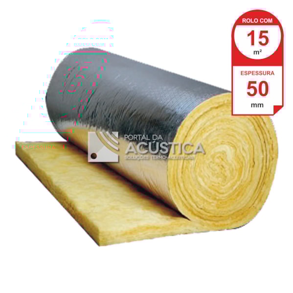 Manta Lã de Vidro Aluminizado Isoflex 12500 x 1200 x 50 mm - 12kg/m3 - 1 Un. Manta Lã de Vidro Aluminizado Isoflex 12500 x 1200 x 50 mm - 12kg/m3 - 1 Un.