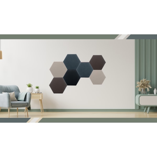 Painel Acústico Hexagonal - 520 x 600 x 50 mm