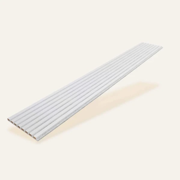Painel Ripado c/ Base Lã de PET  2700 x 320 x 21mm Cor Branco