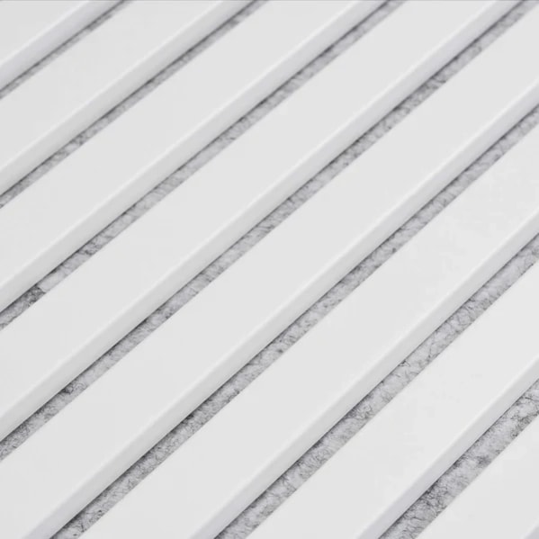 Painel Ripado c/ Base Lã de PET  2700 x 320 x 21mm Cor Branco