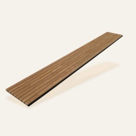 Painel Ripado c/ Base Lã de PET  2700 x 320 x 21mm Cor Castanho Escuro