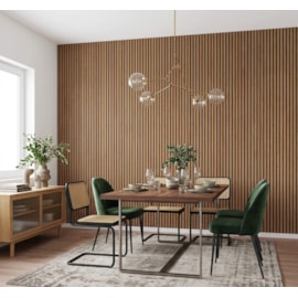 Painel Ripado c/ Base Lã de PET  2700 x 320 x 21mm Cor Castanho Escuro