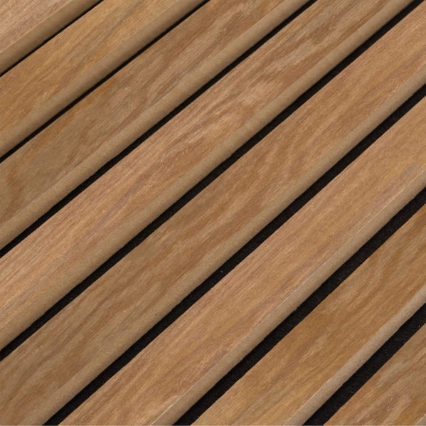 Painel Ripado c/ Base Lã de PET  2700 x 320 x 21mm Cor Castanho Escuro
