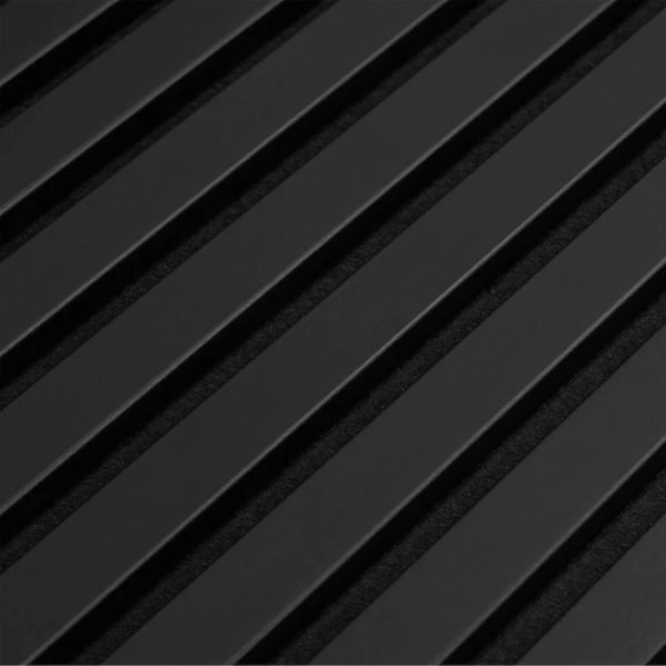 Painel Ripado c/ Base Lã de PET  2700 x 320 x 21mm Cor Preto
