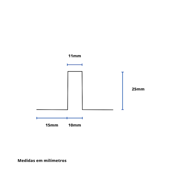 Perfil Cartola (15x25 x 11x25x15 ) - (3000 mm) Preto