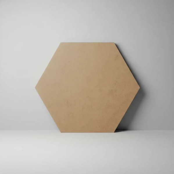 Placa de MDF Cru Hexagonal 400 x 400 x 9 mm
