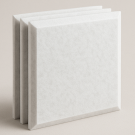 Placa Lã de PET Branca Chanfrado 600 x 600 x 50 mm Densidade 35 kg/m3